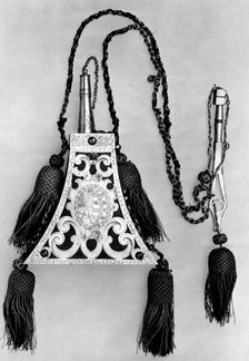 Powder Flask and Wheellock Spanner Made for the Bodyguard of the Prince-Elector of Saxony, c1600. Creator: Unknown