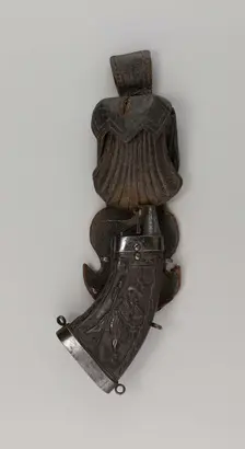 Powder Flask and Leather Carrier with Bullet Bag for the Bodyguard of the Elector of..., 1600/10. Creator: Unknown
