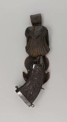 Powder Flask and Leather Carrier with Bullet Bag for the Bodyguard of the Elector of..., 1600/10. Creator: Unknown