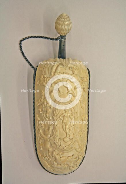 Powder Flask, Bohemian, first half of the 19th century. Creator: Unknown.