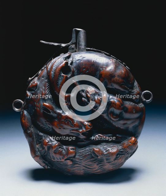 Powder Flask, c. 1680. Creator: Johann Michael Maucher (German, 1645-1701).