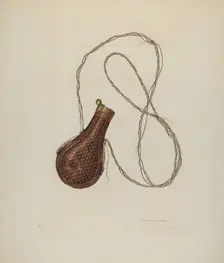 Powder Flask, c. 1940. Creator: Benjamin Von Lutze