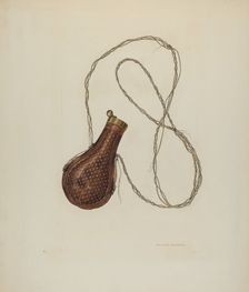 Powder Flask, c. 1940. Creator: Benjamin Von Lutze