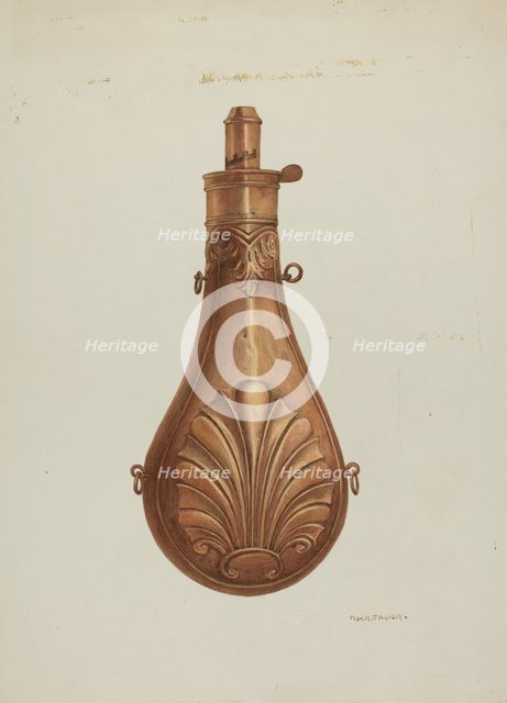 Powder Flask, c. 1940. Creator: Robert W.R. Taylor.