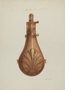 Powder Flask, c. 1940. Creator: Robert W.R. Taylor