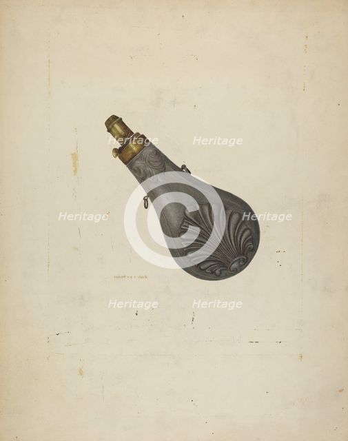 Powder Flask, c. 1940. Creator: Robert Clark.