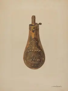 Powder Flask, c. 1936. Creator: Michael Dadante