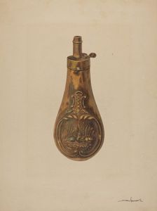 Powder Flask, c. 1936. Creator: Michael Dadante