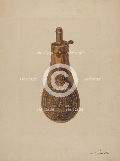 Powder Flask, c. 1936. Creator: Michael Dadante.