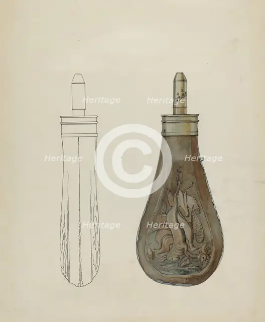 Powder Flask, c. 1936. Creator: Kurt Melzer.