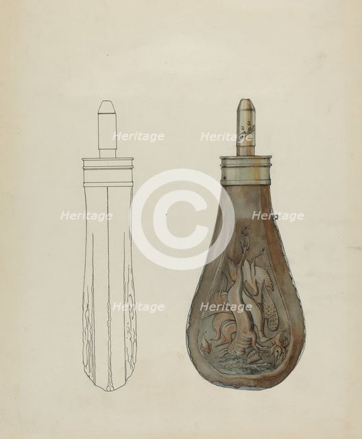 Powder Flask, c. 1936. Creator: Kurt Melzer.