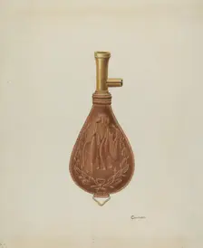 Powder Flask, c. 1937. Creator: Cornelius Christoffels