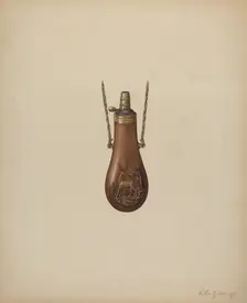 Powder Flask, c. 1938. Creator: Walter G. Capuozzo