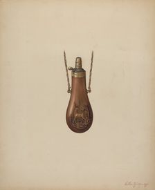 Powder Flask, c. 1938. Creator: Walter G. Capuozzo