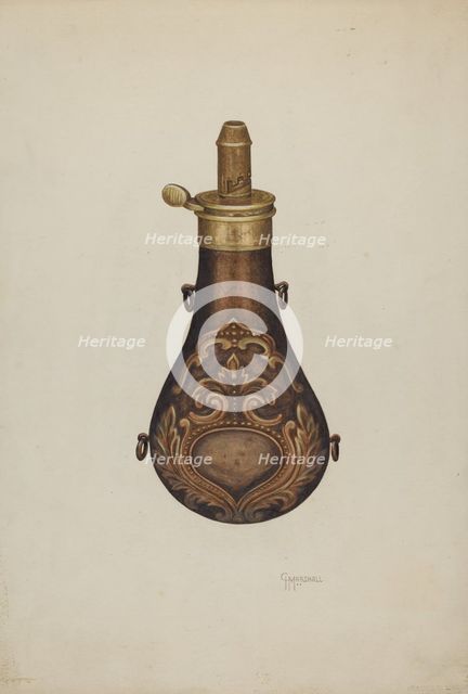 Powder Flask, c. 1939. Creator: Claude Marshall.