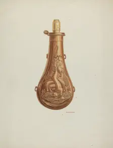 Powder Flask, c. 1939. Creator: Randolph F Miller