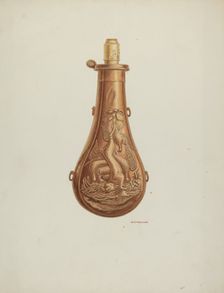 Powder Flask, c. 1939. Creator: Randolph F Miller