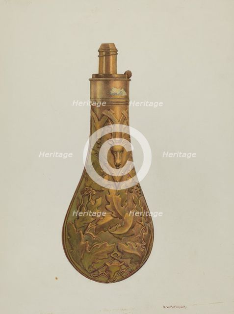 Powder Flask, c. 1939. Creator: Robert W.R. Taylor.