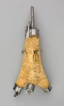 Powder Flask Carved with the Parable of the Good Samaritan, Southern Germany, 1570/1600. Creator: Unknown