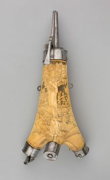 Powder Flask Carved with the Parable of the Good Samaritan, Southern Germany, 1570/1600. Creator: Unknown
