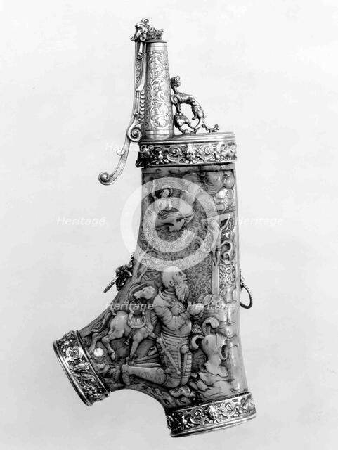 Powder Flask, German, Nuremberg, ca. 1610. Creator: Jeremias Ritter.