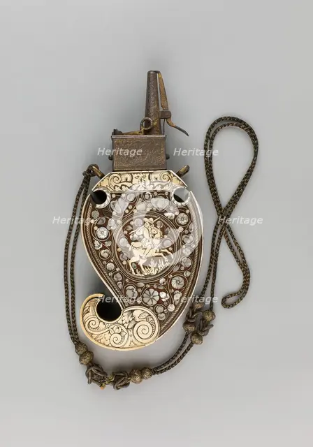 Powder Flask, Germany, c. 1620/30. Creator: Unknown.