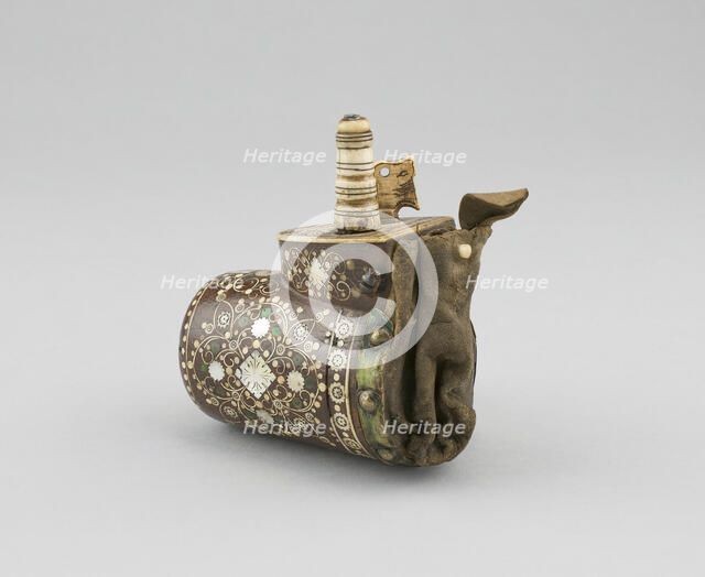 Powder Flask with Bullet Pouch, Central Europe, mid-17th century. Creator: Unknown.