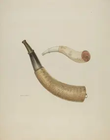 Powder Horn, 1935/1942. Creator: Alfred Koehn
