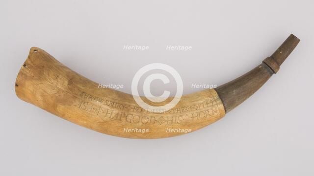 Powder Horn, Colonial American, Shrewsbury, Massachusetts, dated 1749. Creator: Unknown.