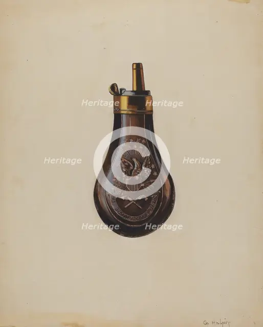 Powder Horn, c. 1937. Creator: Grace Halpin.