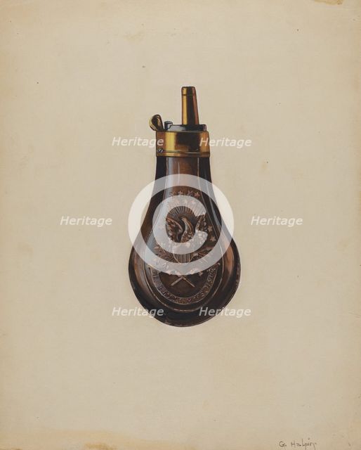 Powder Horn, c. 1937. Creator: Grace Halpin.