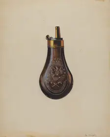 Powder Horn, c. 1937. Creator: Grace Halpin