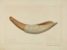 Powder Horn, c. 1937. Creator: James M. Lawson
