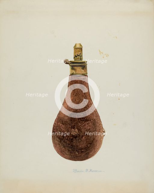 Powder Horn, c. 1937. Creator: Marius Hansen.