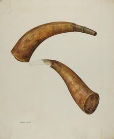 Powder Horn, c. 1937. Creator: Stanley Mazur