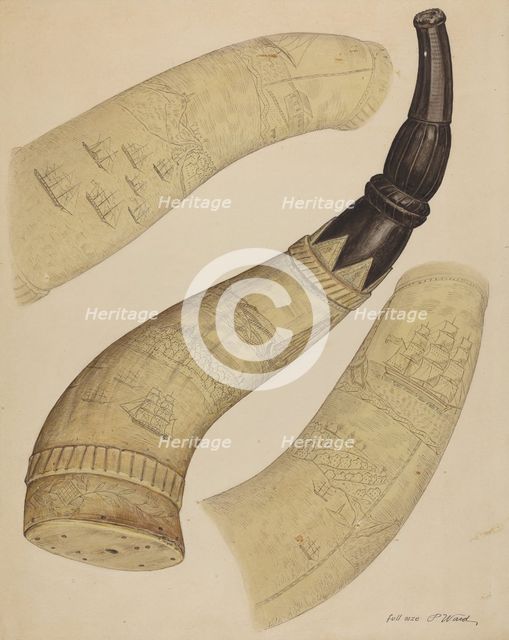 Powder Horn, c. 1937. Creator: Paul Ward.