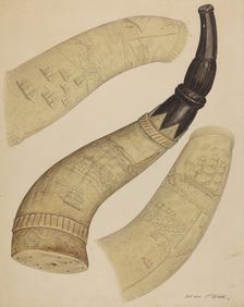 Powder Horn, c. 1937. Creator: Paul Ward