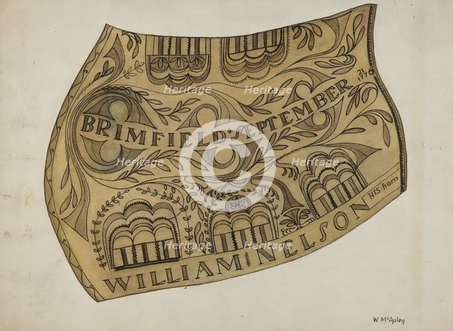 Powder Horn, c. 1937. Creator: William McAuley.