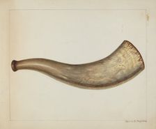 Powder Horn, c. 1938. Creator: Annie B Johnston