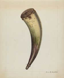 Powder Horn, c. 1938. Creator: Annie B Johnston