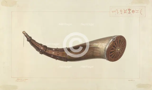 Powder Horn, c. 1938. Creator: Edward L Loper.