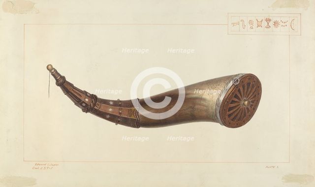 Powder Horn, c. 1938. Creator: Edward L Loper.