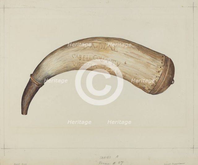 Powder Horn, c. 1938. Creator: Howell Rosenbaum.