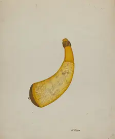 Powder Horn, c. 1939. Creator: Marian Page