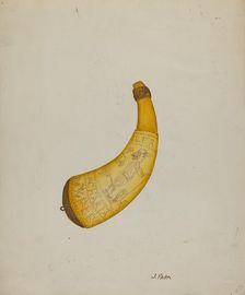 Powder Horn, c. 1939. Creator: Marian Page
