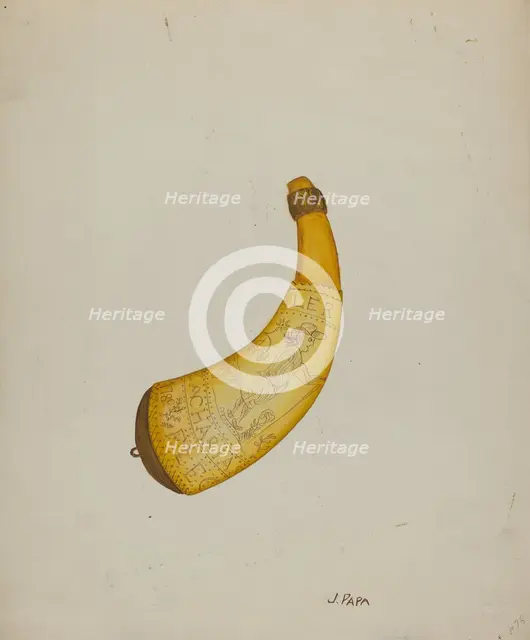 Powder Horn, c. 1939. Creator: Marian Page.