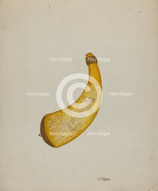 Powder Horn, c. 1939. Creator: Marian Page.