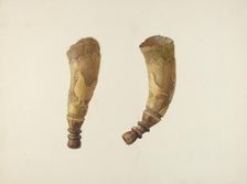 Powder Horn, c. 1940. Creator: Cora Parker