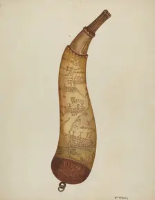 Powder Horn, c. 1940. Creator: William McAuley