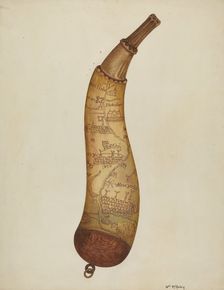Powder Horn, c. 1940. Creator: William McAuley
